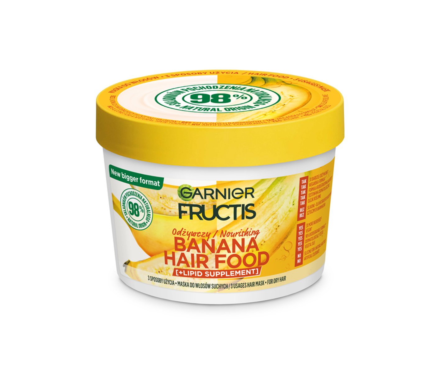 Garnier Fructis, Banana Hair Food, maska do włosów