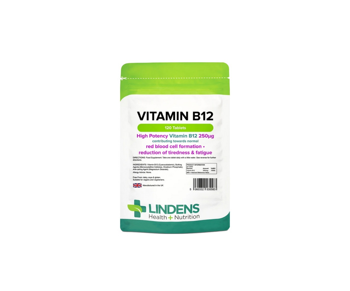 Lindens, Vitamin B12, Witamina B12 w kapsułkach