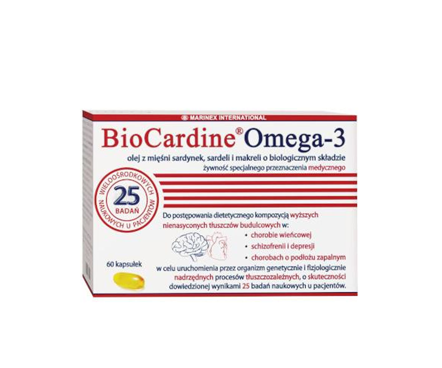 Marinex, Biocardine Omega-3, suplement diety, 60 kapsułek