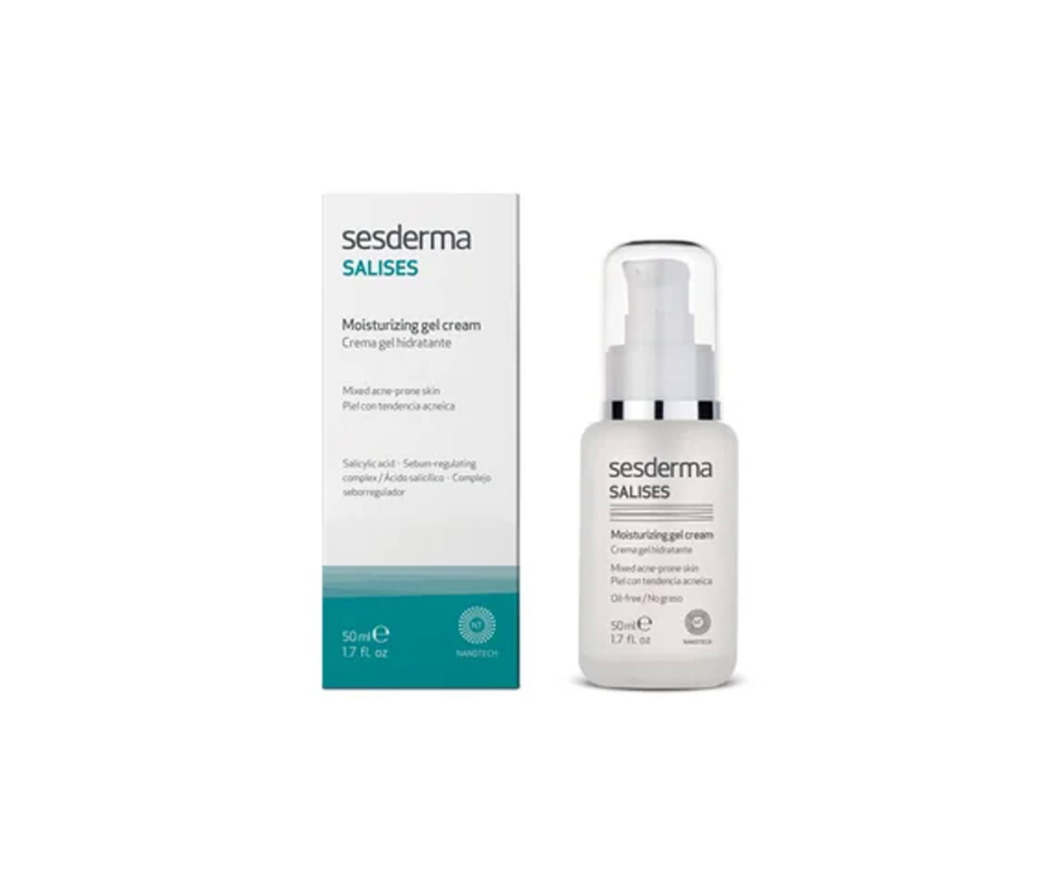 Sesderma Salises, Krem-żel nawilżający - cera trądzikowa