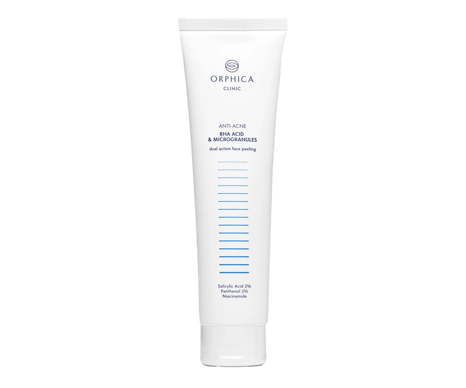 Orphica Clinic Anti-Acne, Peeling do twarzy do skóry trądzikowej z niacynamidem, pantenolem, BHA i mikrogranulkami na trądzik zaskórnikowy