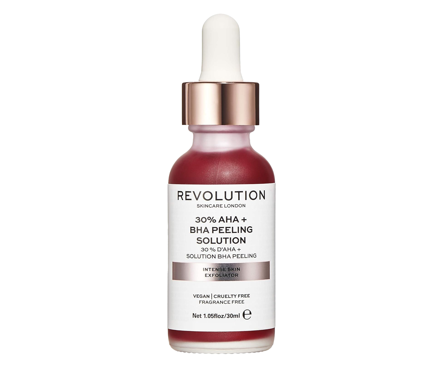 Revolution Skincare, AHA + BHA 30% Peeling Solution, intensywny peeling chemiczny na trądzik zaskórnikowy, 30 ml