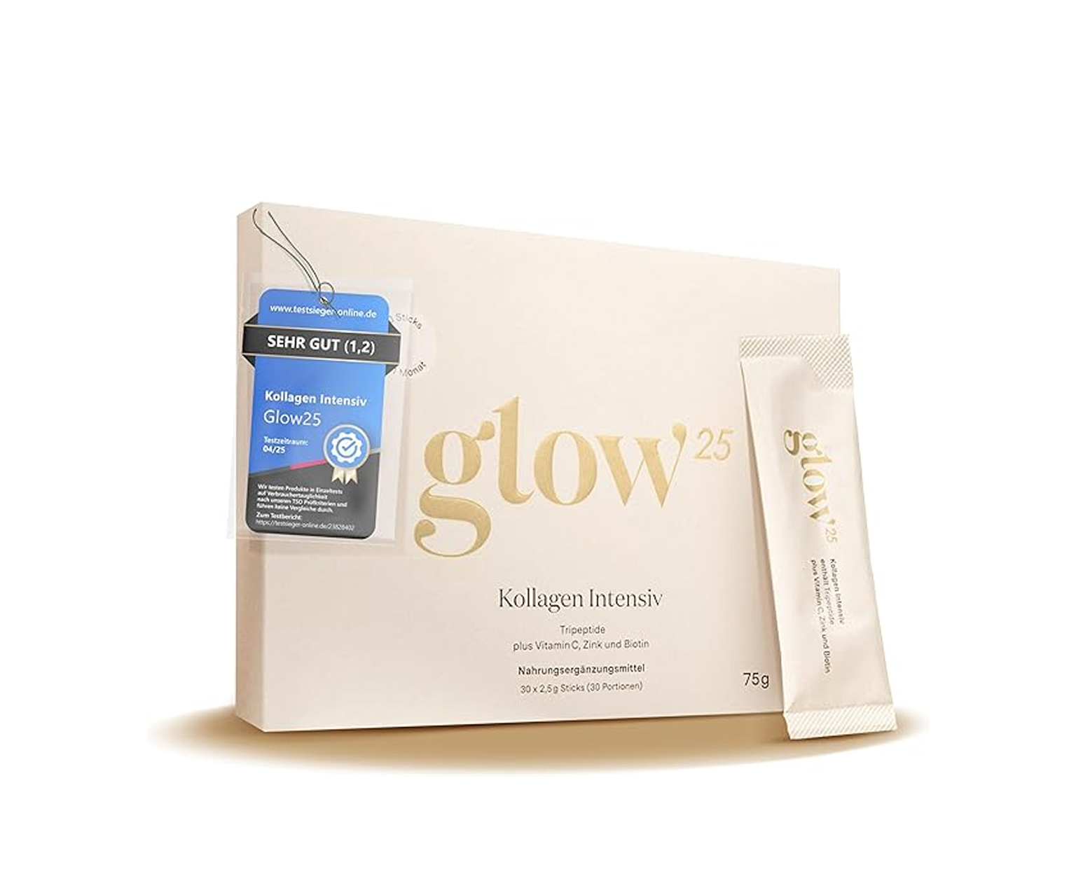 Glow25, Kollagen Intensiv, kolagen do picia, 30 × 2,5 g