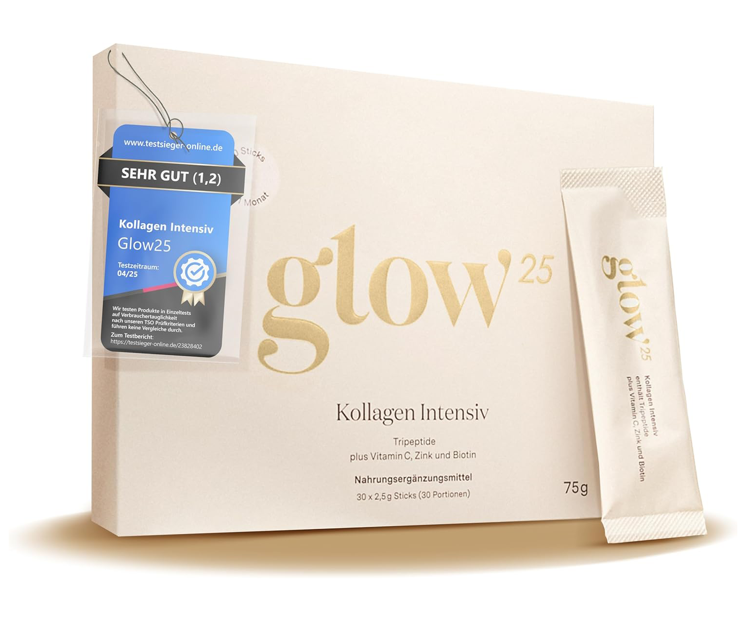 Glow25, Collagen Intensive, kolagen na skórę, 30 × 2,5 g