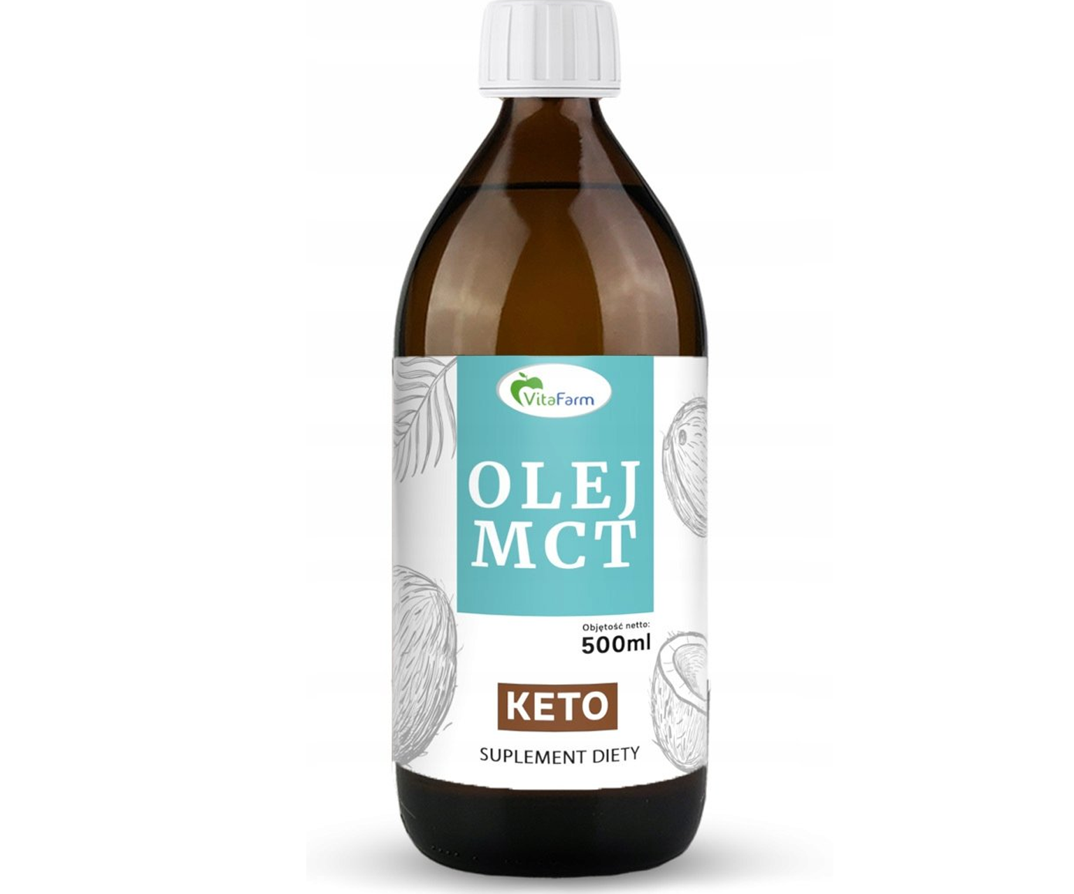 VitaFarm, Olej MCT z kokosa, Olej MCT C8+C10 do picia na wsparcie energii
