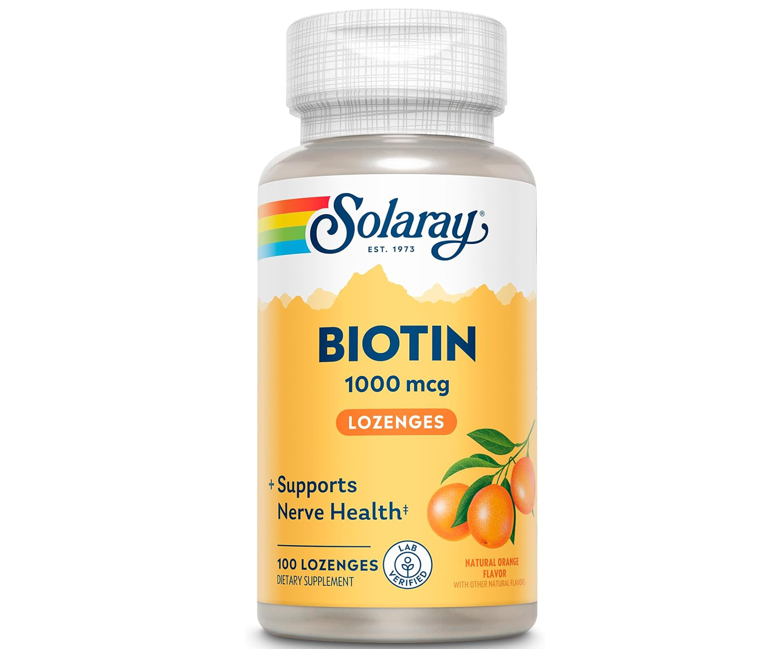 Solaray, Biotin, suplement diety z biotyną, 100 pastylek do ssania