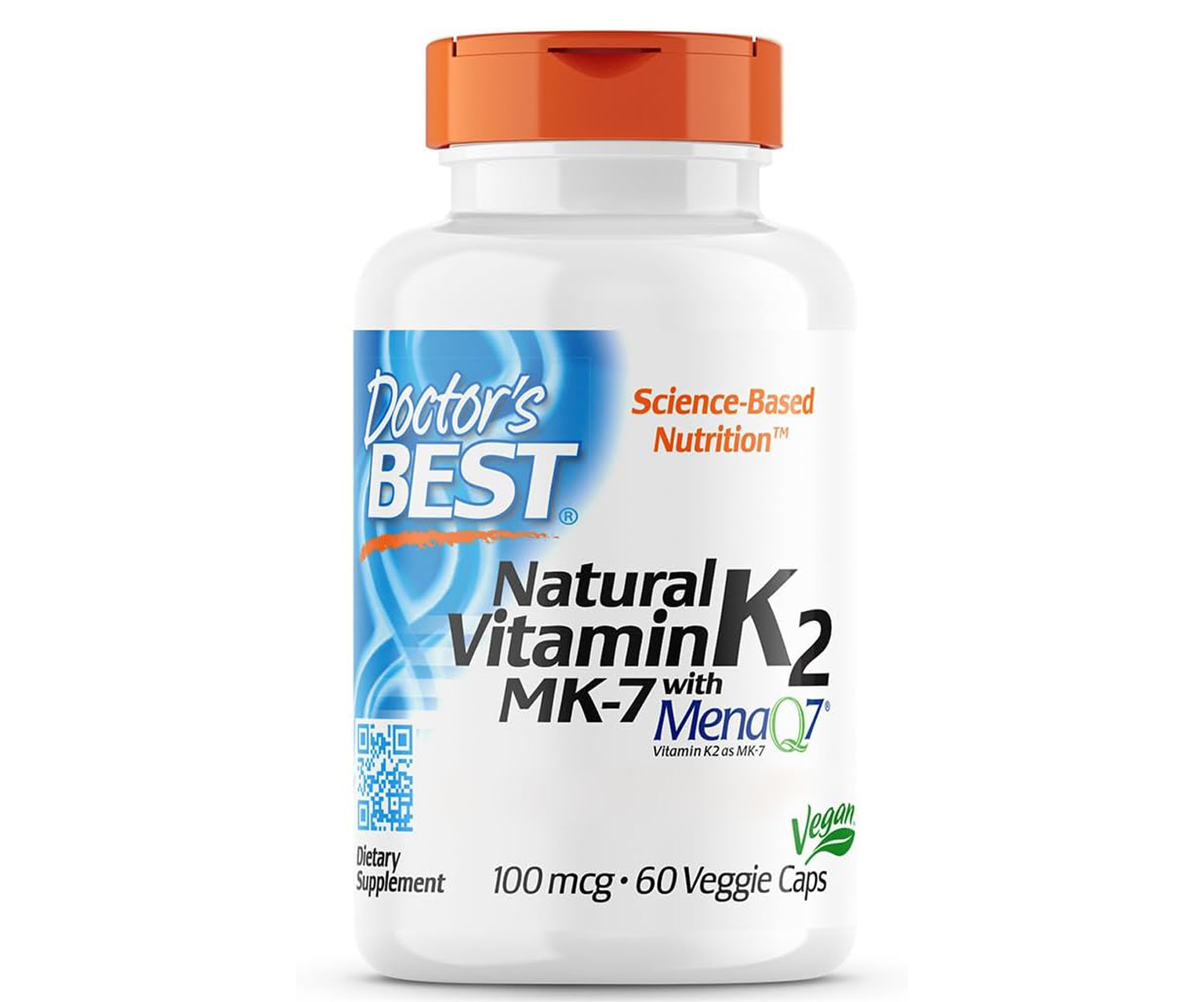 Doctor’s Best, Natural Vitamin K2, suplement diety na zdrowe kości, 60 kapsułek