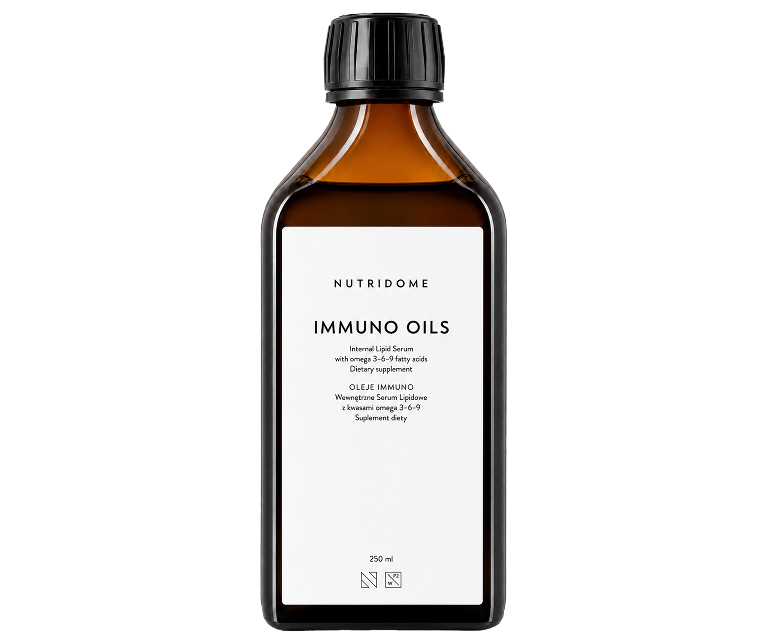  Nutridome, Immuno, oleje na odporność z kwasami omega 3-6-9 w płynie, 250 ml