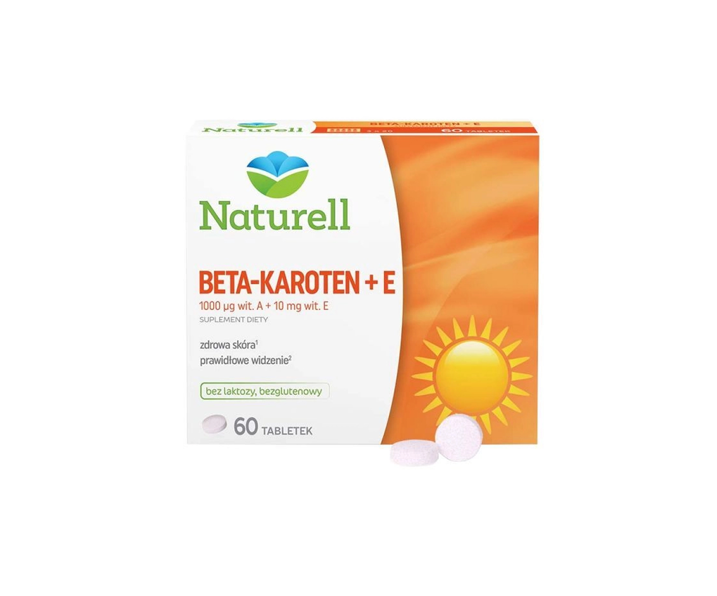 Naturell, Beta-karoten + E, suplement diety, 60 tabletek