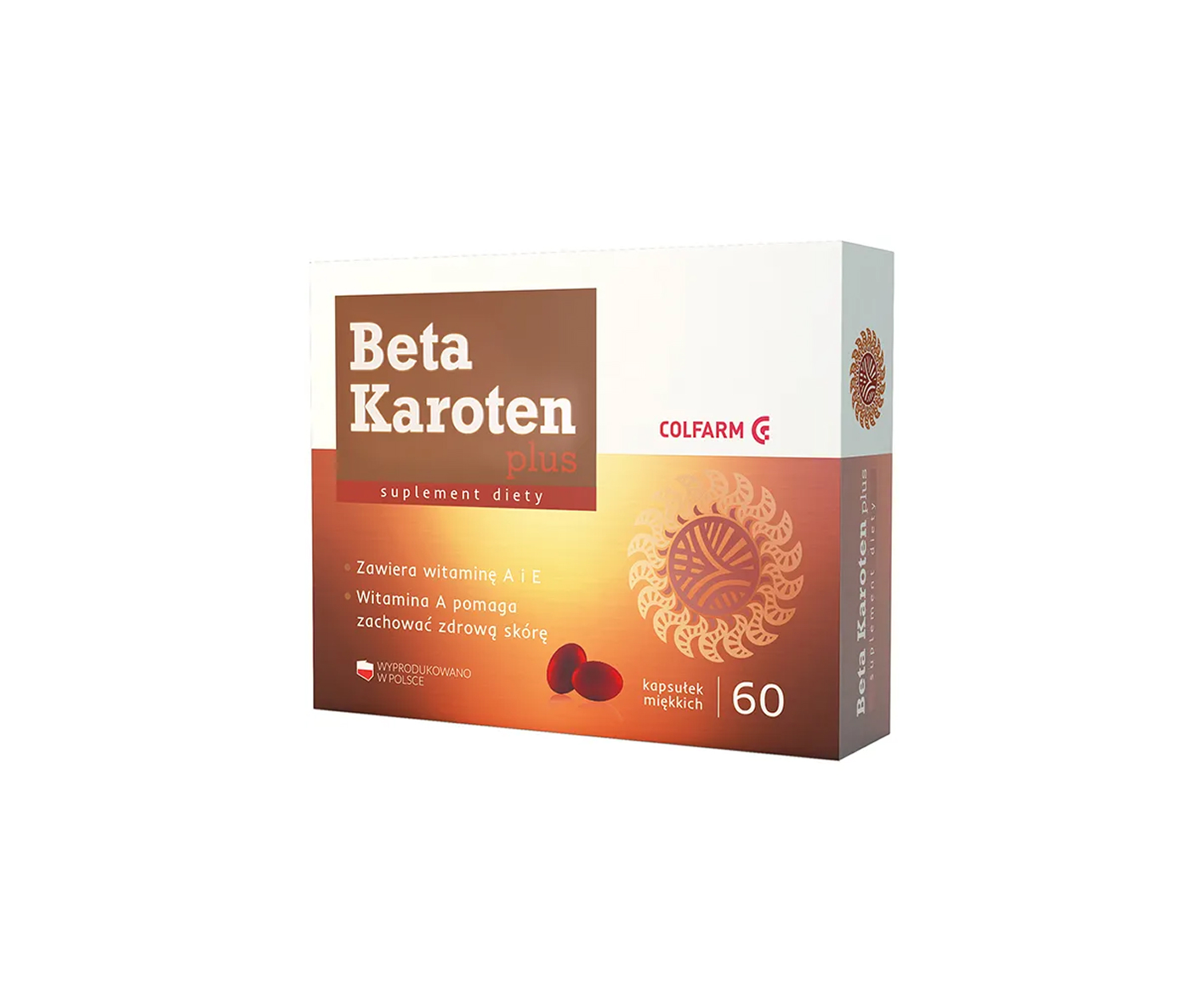 Colfarm, Beta-karoten Plus, suplement diety, 60 kapsułek