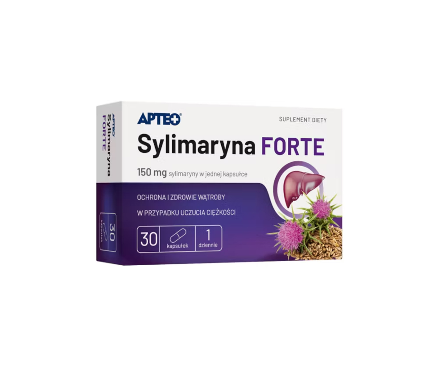 Apteo, Sylimaryna Forte, suplement diety, 30 kapsułek