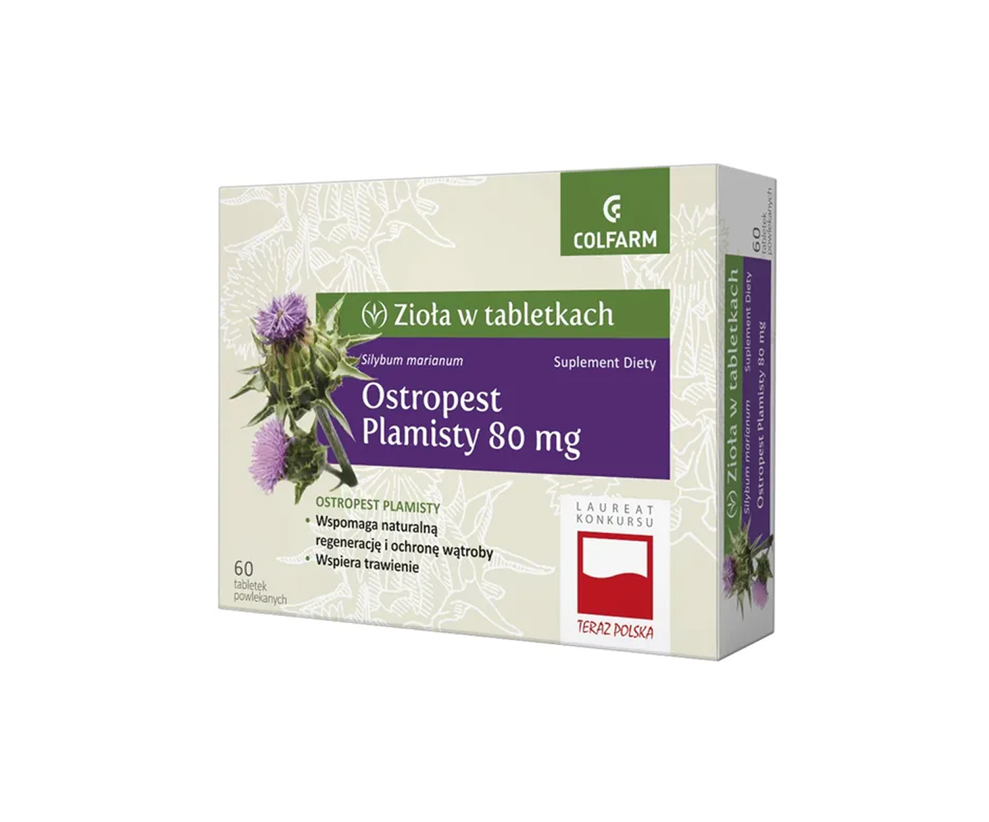 Colfarm, Ostropest Plamisty, suplement diety z sylimaryną, 60 tabletek