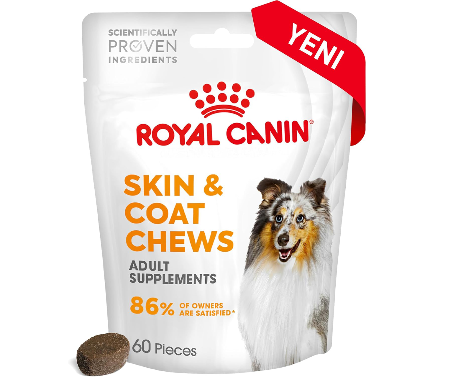 Royal Canin, Skin & Coat Chews, smaczki na skórę i sierść dla psów, 60 sztuk