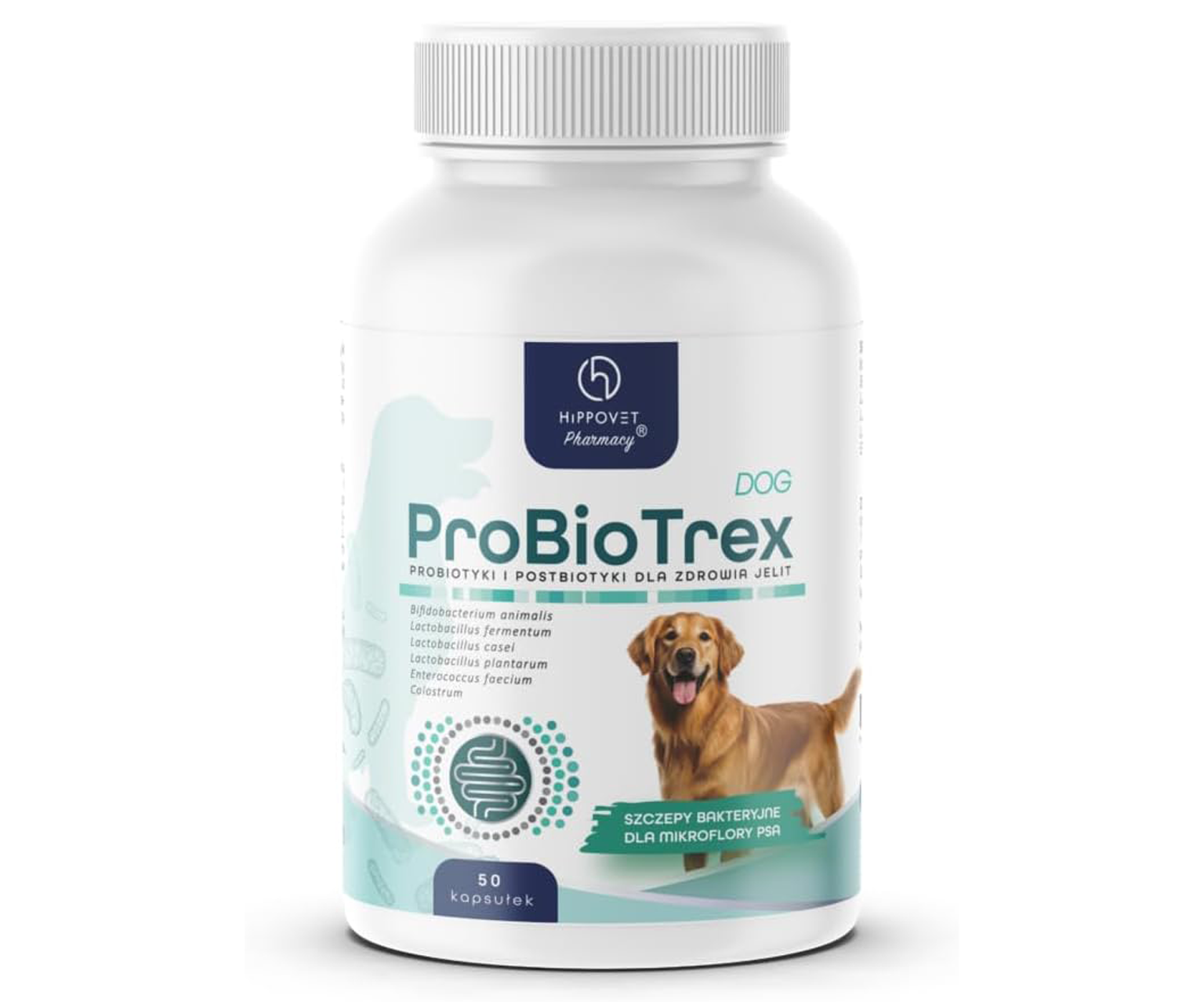 Hippovet, ProBioTrex, probiotyki dla psów, 50 kapsułek