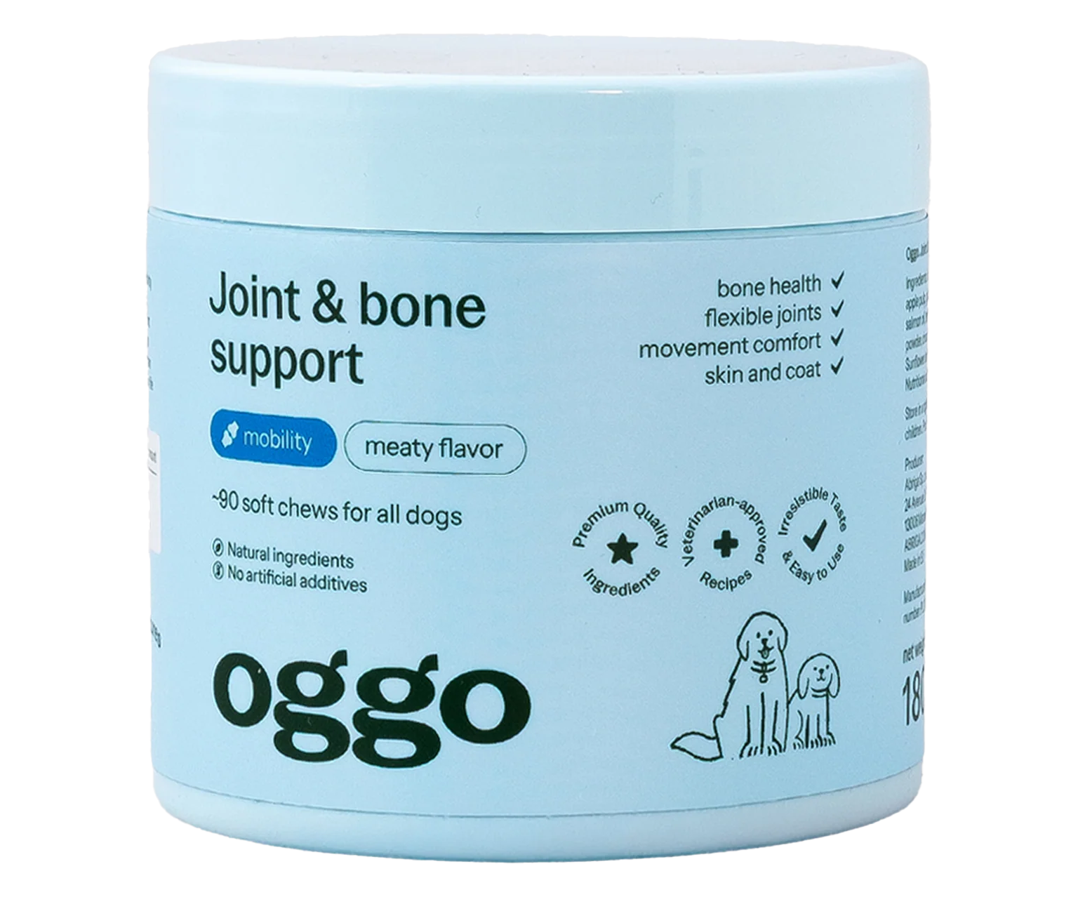Oggo, Joint & Bone Support karma uzupełniająca dla psów na stawy i kości, Smaczki na stawy dla psów