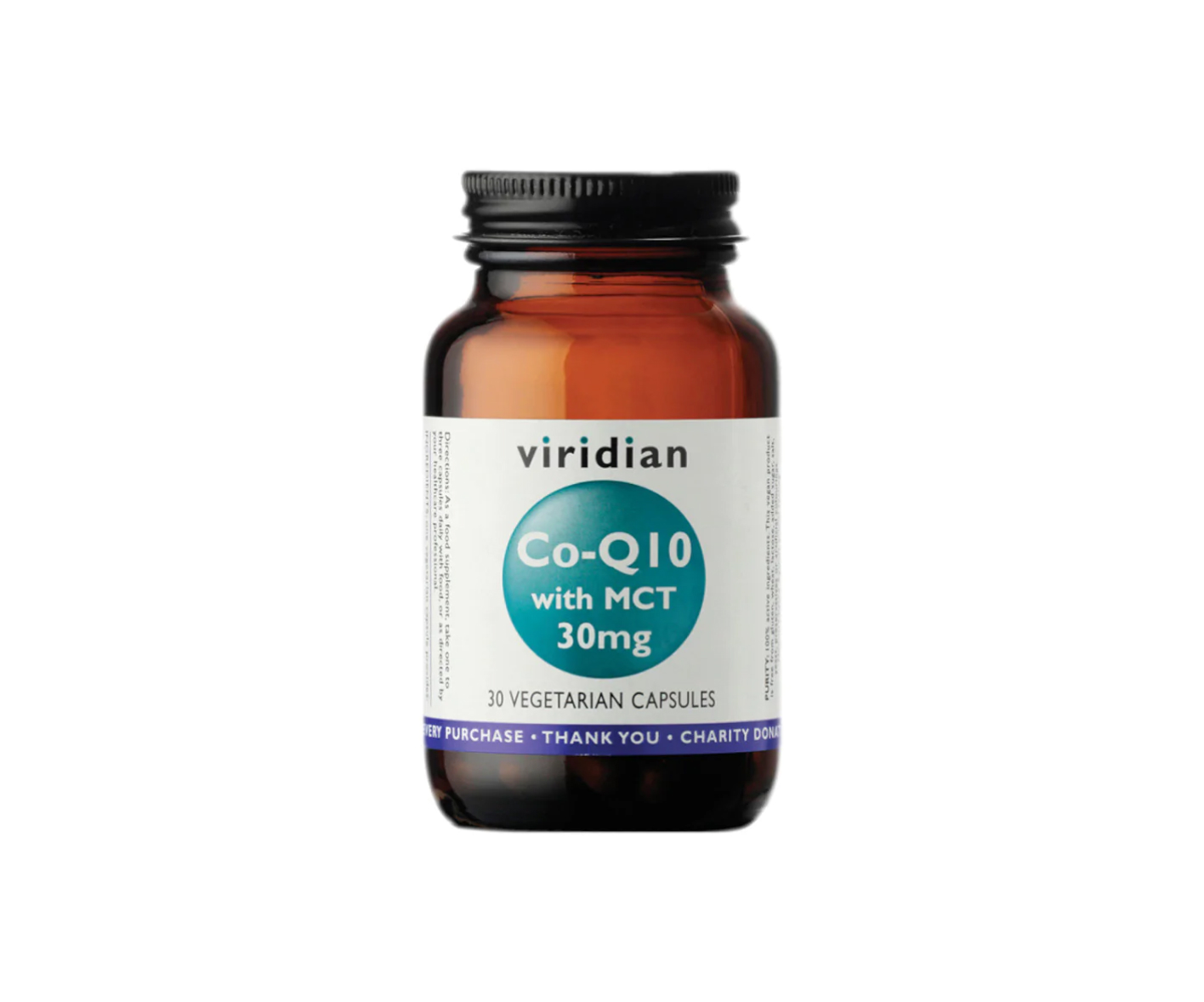 Viridian, Koenzym Q10 z MCT, suplement anti-aging, 30 kapsułek