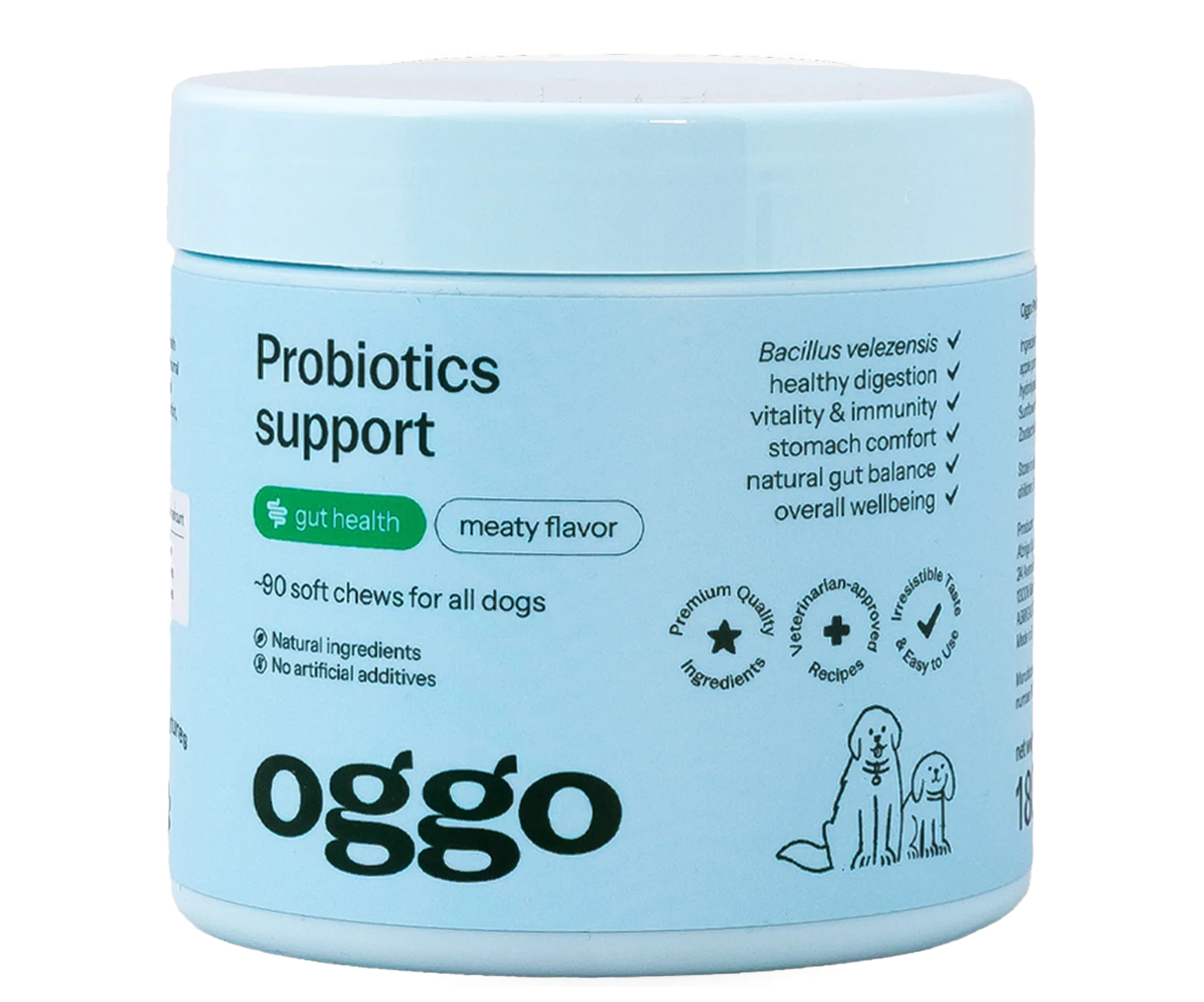 Oggo, Probiotics for dogs karma uzupełniająca dla psów na trawienie, układ pokarmowy i odporność, Probiotyki dla psów