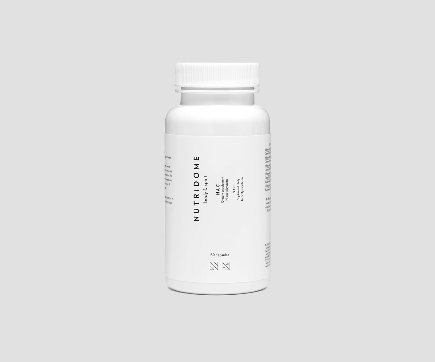 Nutridome, NAC N-acetylocysteina, silny antyoksydant wspierający regenerację, suplement diety, 60 kapsułek