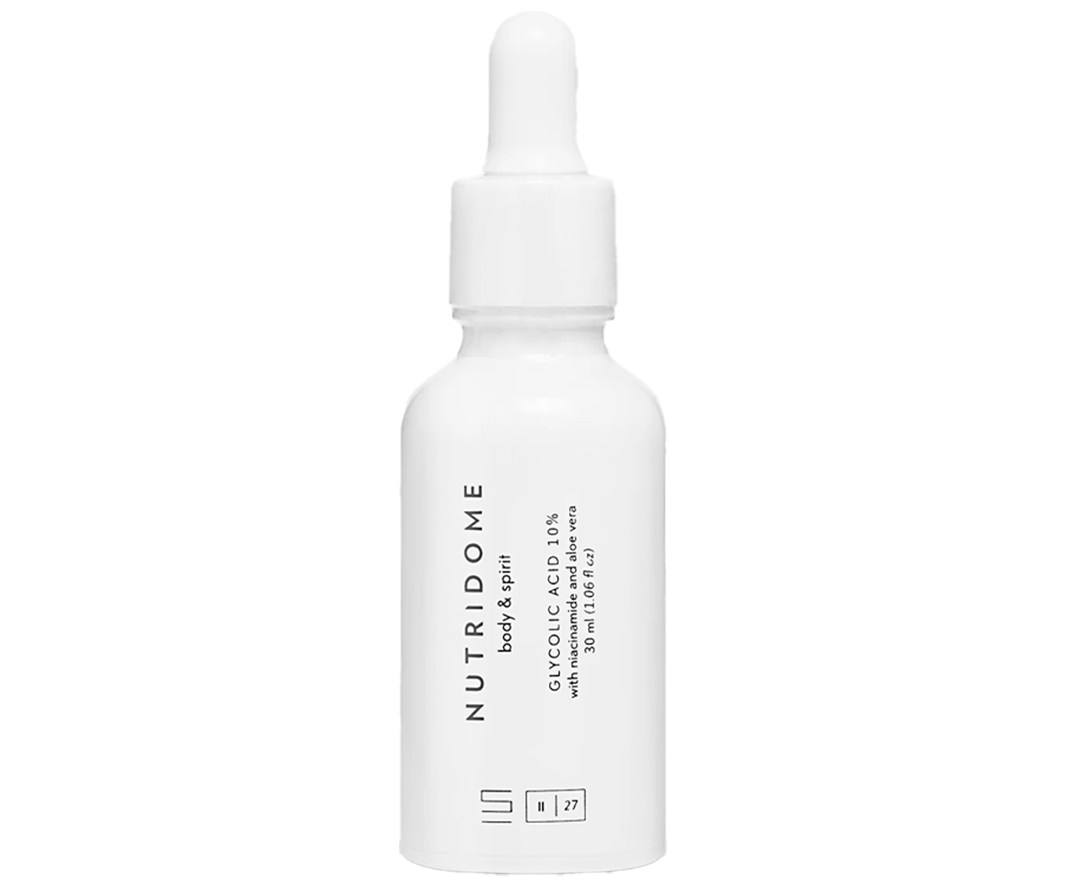 Nutridome, Kwas glikolowy 10% z niacynamidem i aloesem, regenerujące serum wyrównujące koloryt, 30 ml