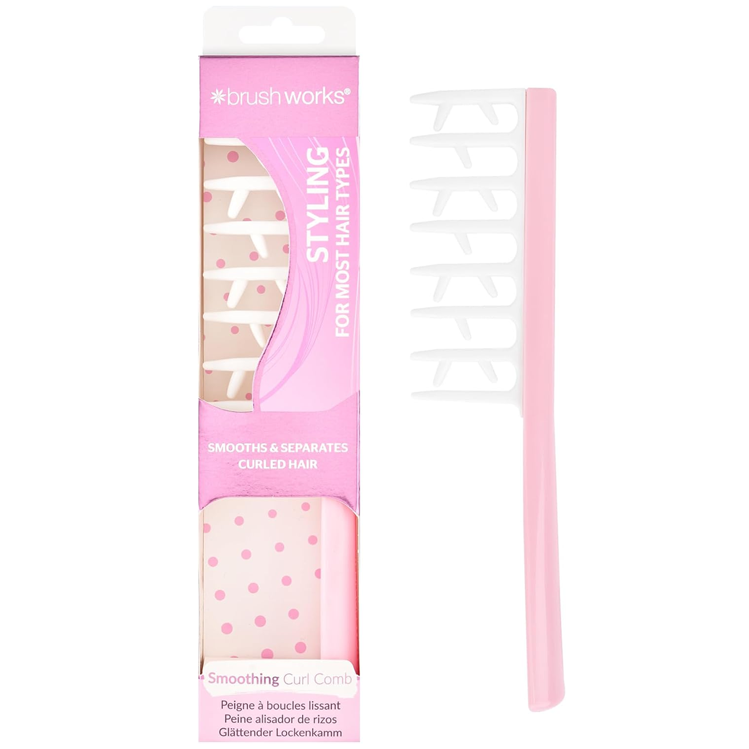 Brushworks, Smoothing Curl Comb, grzebień do włosów kręconych