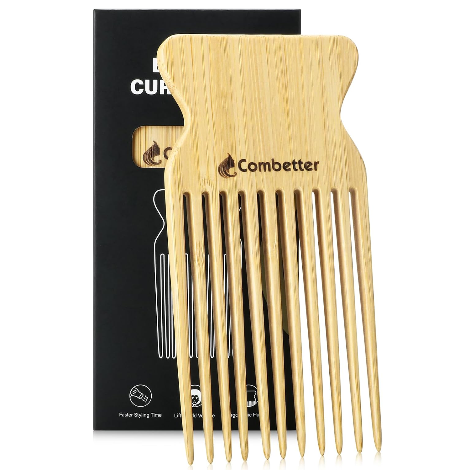 Combetter, Bamboo Hair Pick, grzebień pionowy bambusowy