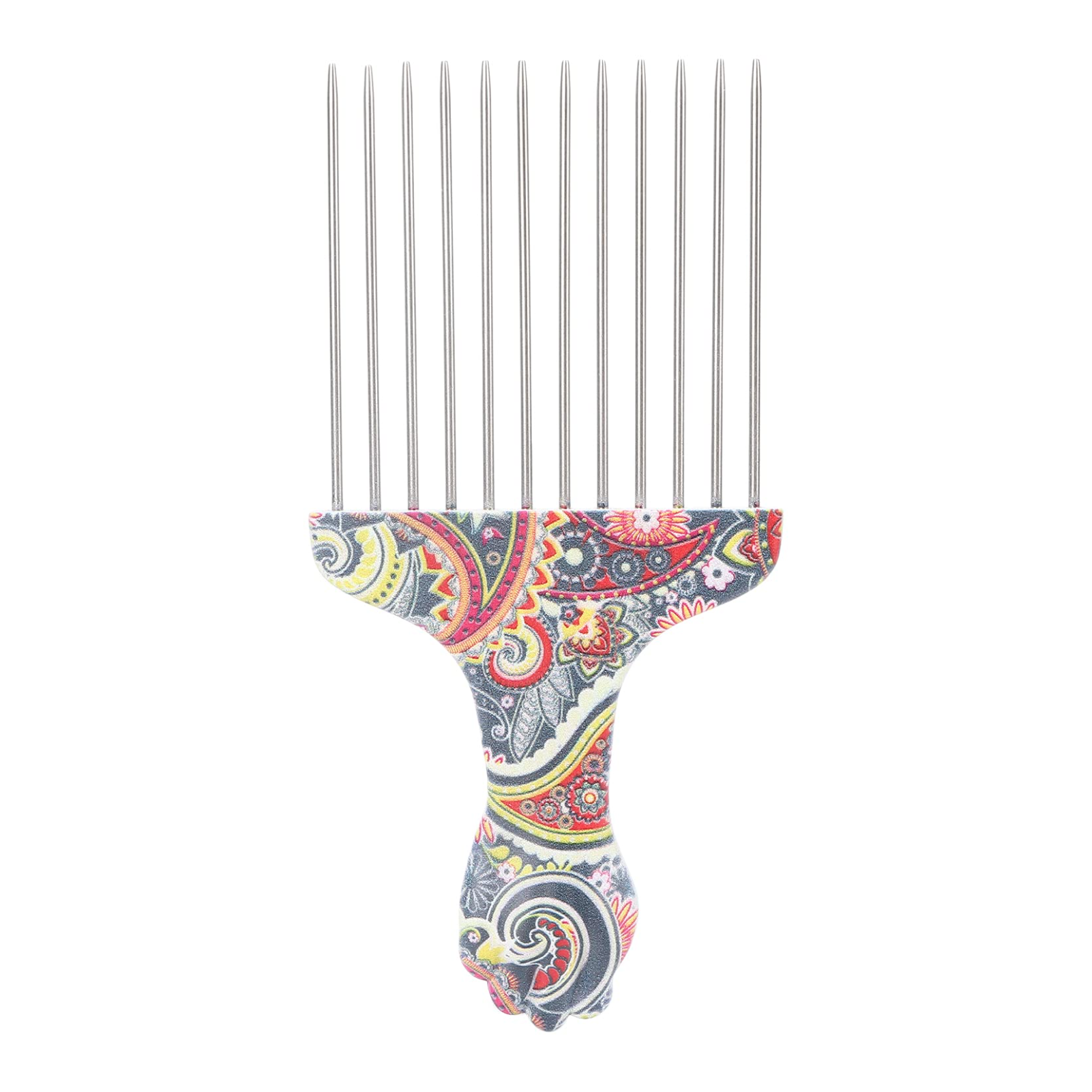 MOUMOUTEN, Grzebień pionowy Afro Pick, Metalowy grzebień do stylizacji włosów kręconych