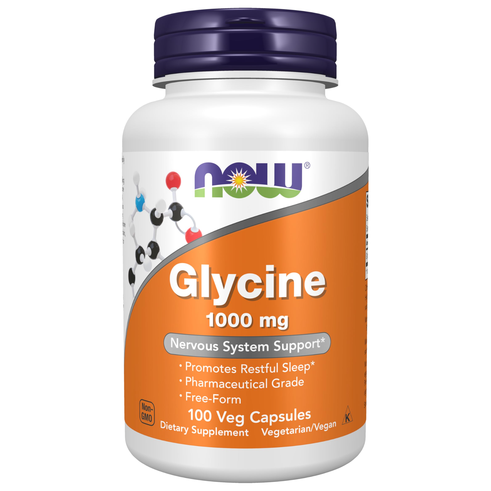 Now Foods, Glicyna, suplement diety, 100 kapsułek