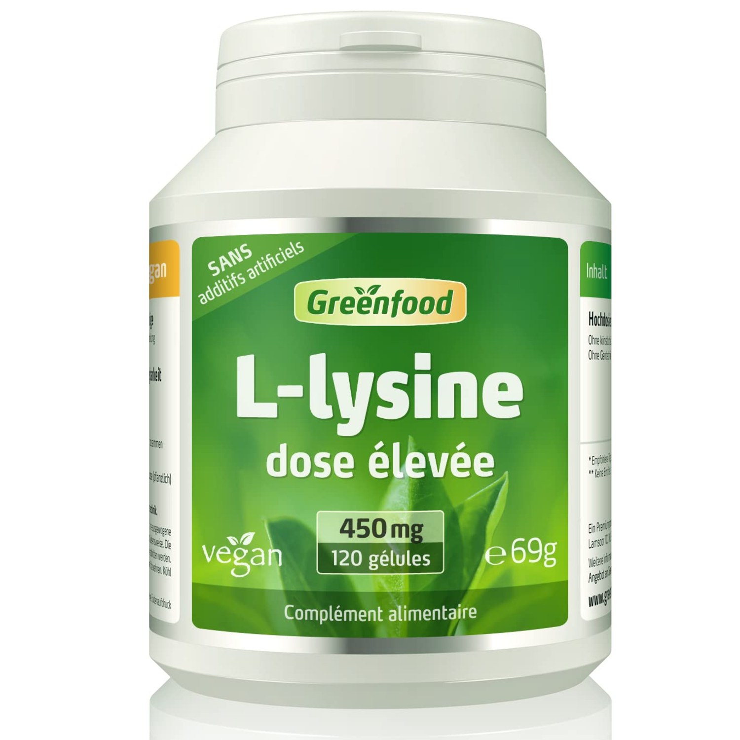 GreenFood, L-lizyna, suplement diety, 120 kapsułek
