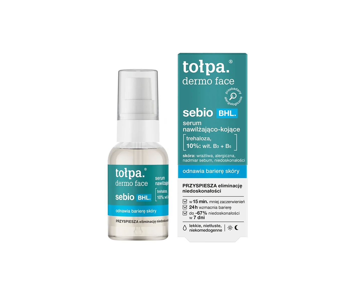Tołpa, Dermo Face, Sebio BHL, serum nawilżająco-kojące na trądzik hormonalny, 30 ml