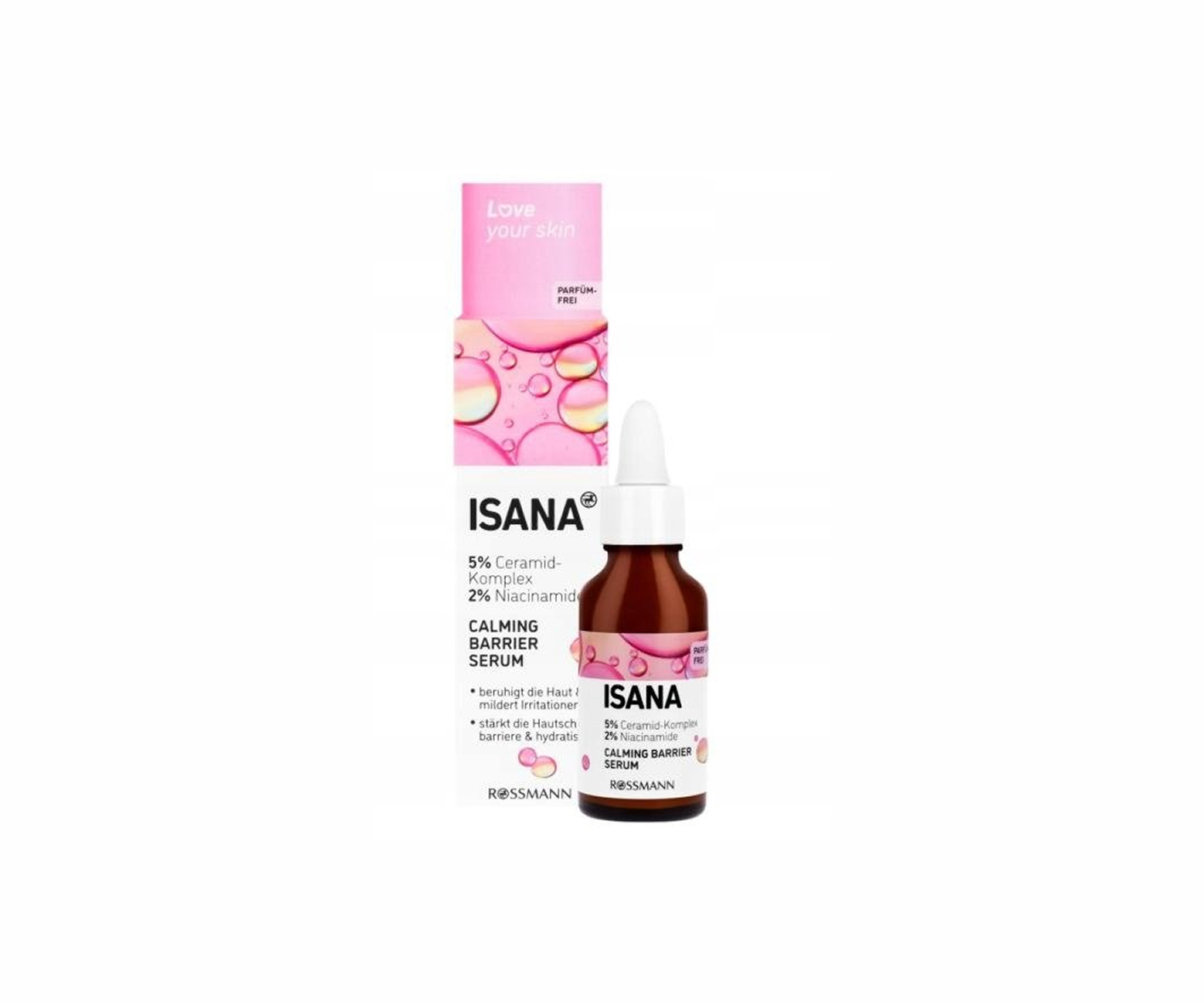 Isana, Love Your Skin, Serum z kompleksem ceramidowym i niacynamidem do cery trądzikowej, 30 ml