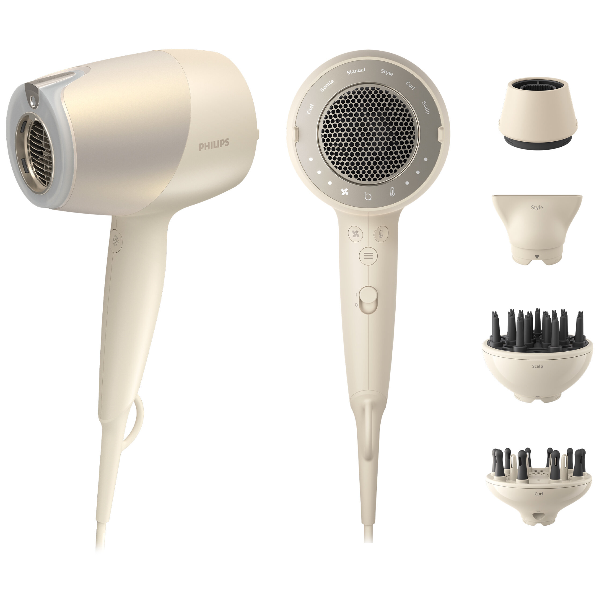 Philips, Secador de pelo para cabello rizado, serie 9000, modelo BHD829/00