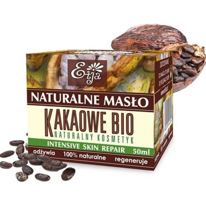 Etja, Naturalne masło kakaowe BIO 50, Masło kakaowe do ciała tłoczone na zimno