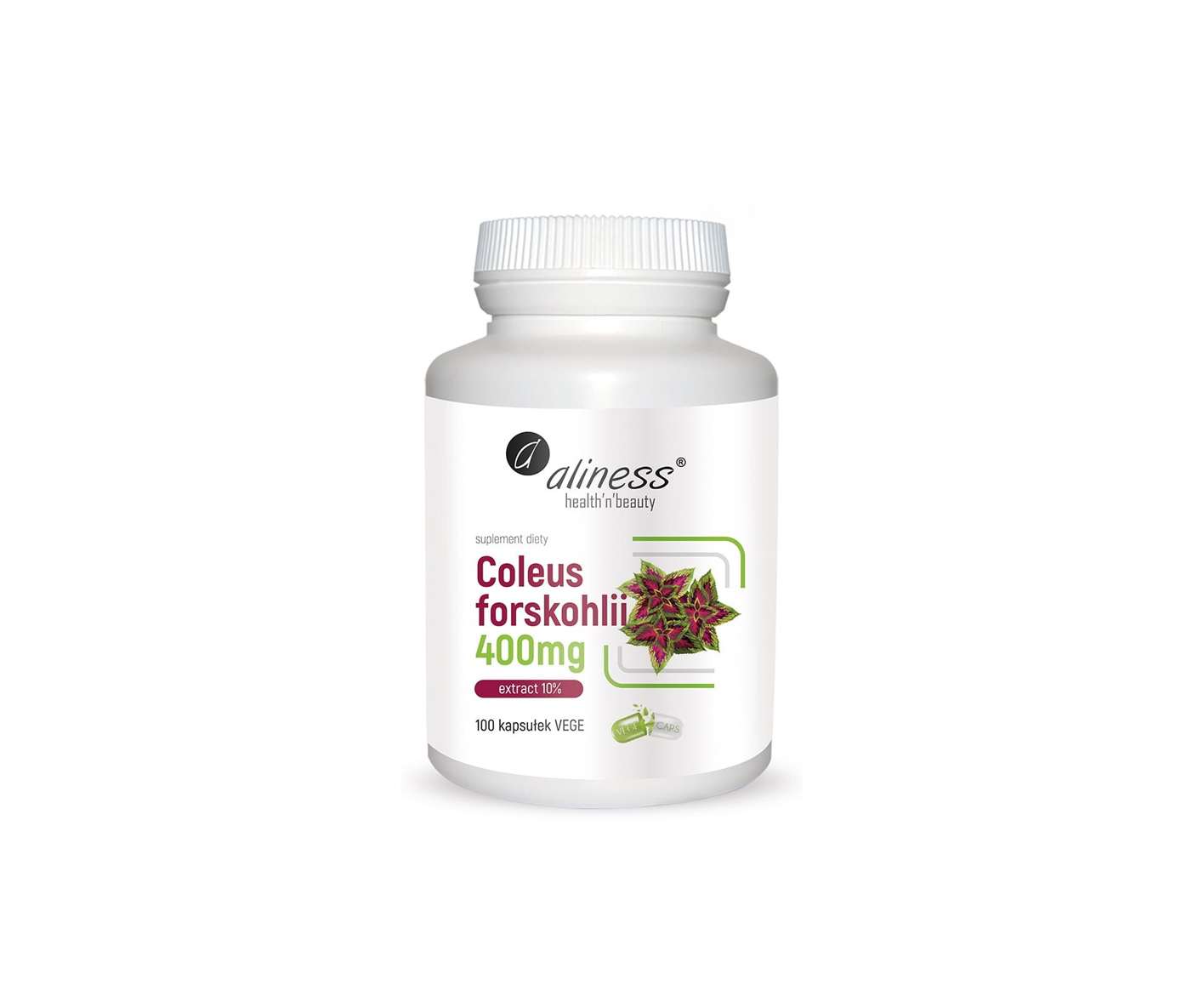 Aliness, Coleus Forskohlii 400 mg, étrend-kiegészítő indiai csalánnal, 100 kapszula