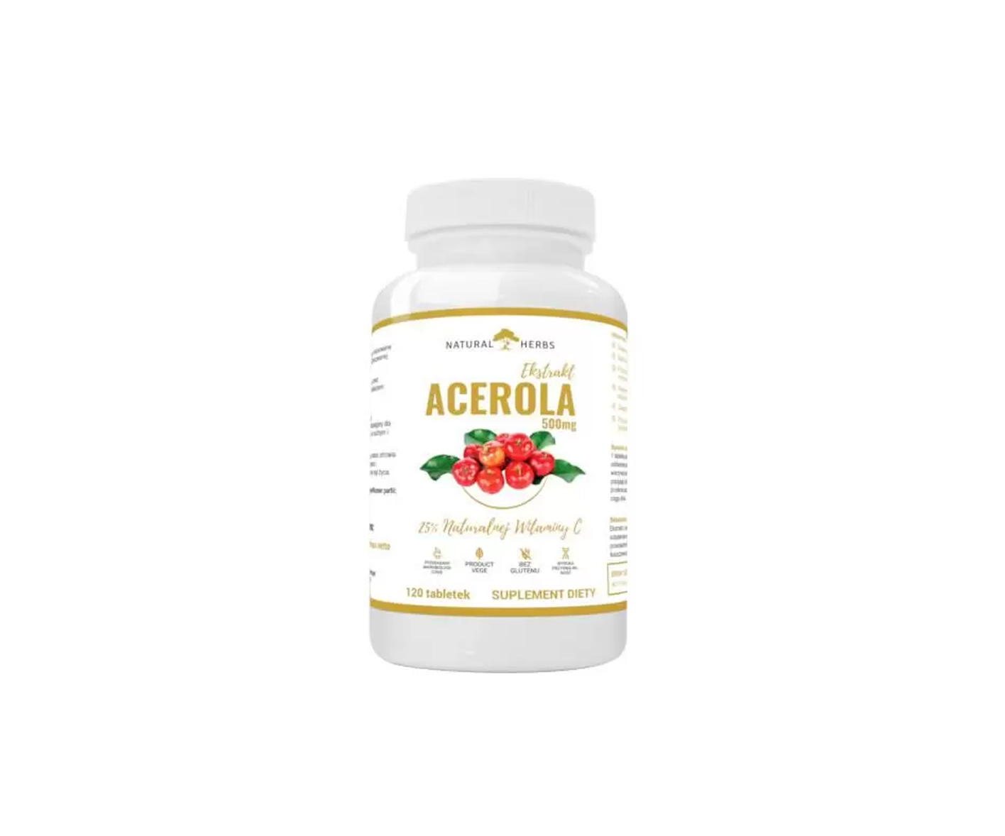 Natural Herbs, Acerola, suplement diety, 120 tabletek