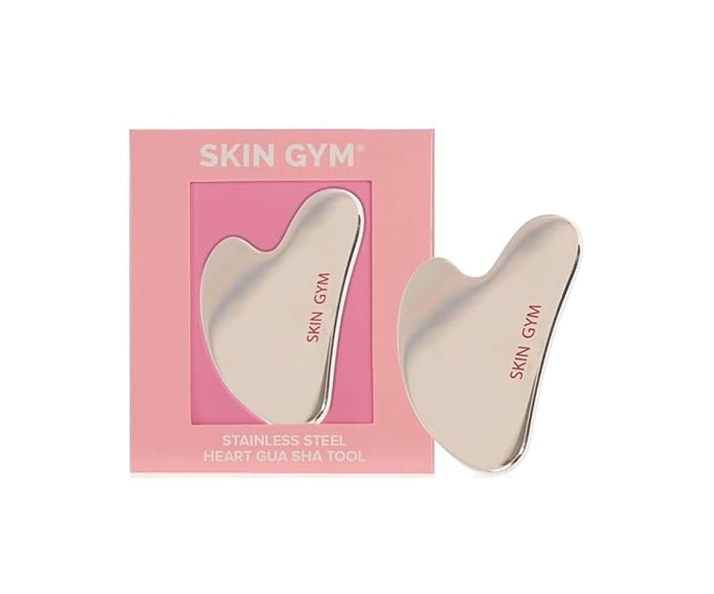 Skin Gym, płytka do masażu twarzy Gua Sha ze stali nierdzewnej