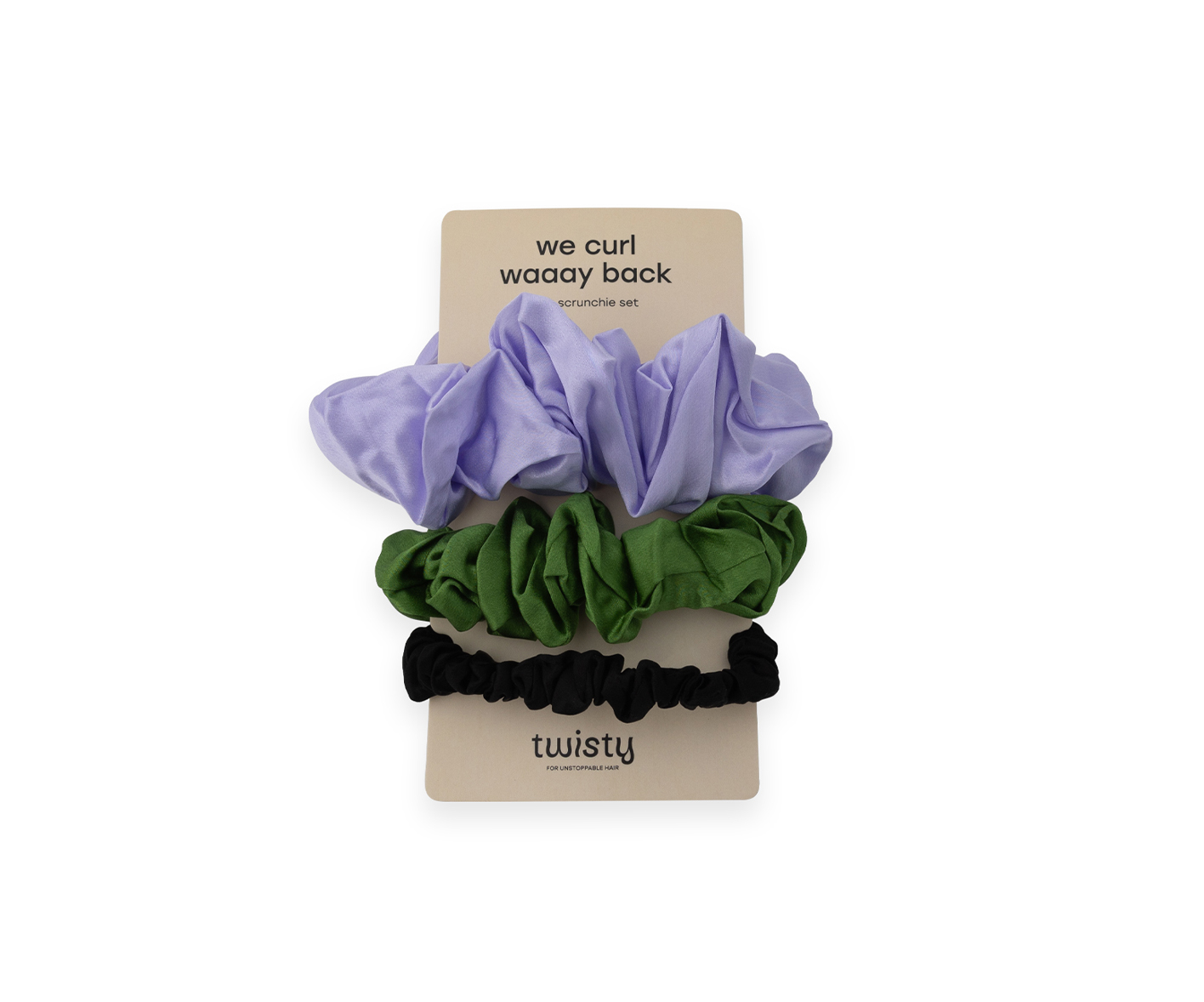 Twisty, We curl waaay back, Silk hair elastics 3 pcs.