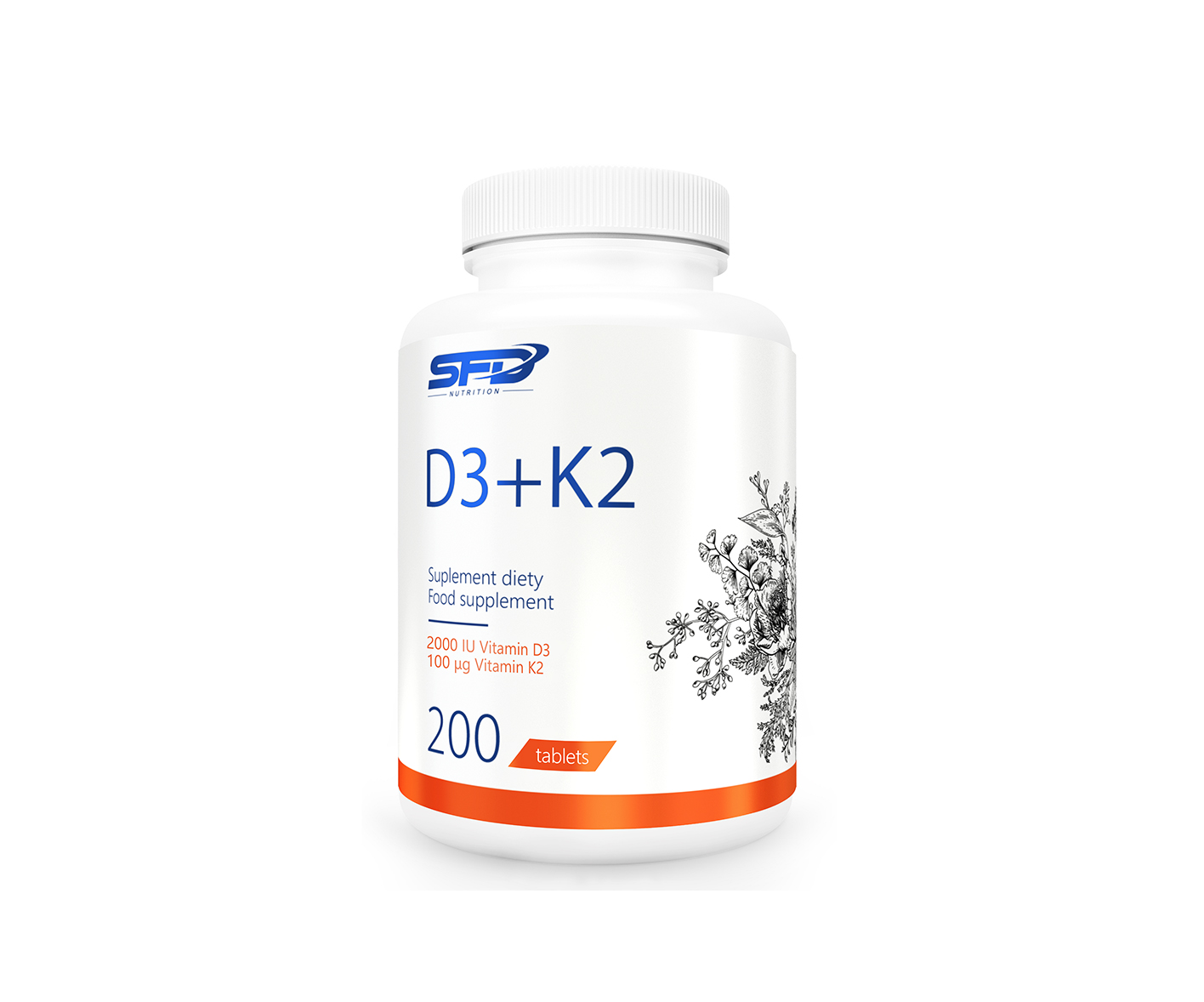 SFD Nutrition, Witamina D3+K2, étrend-kiegészítő tabletta w tabletkach