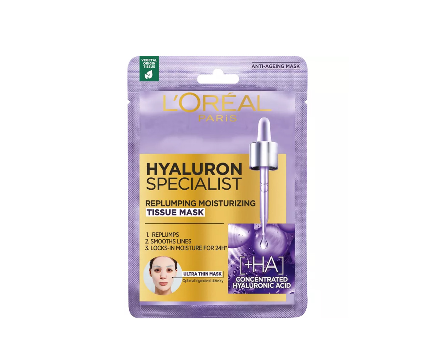 L'Oréal Paris, Hyaluron Specialist Tissue Mask, Hydratační pleťová maska