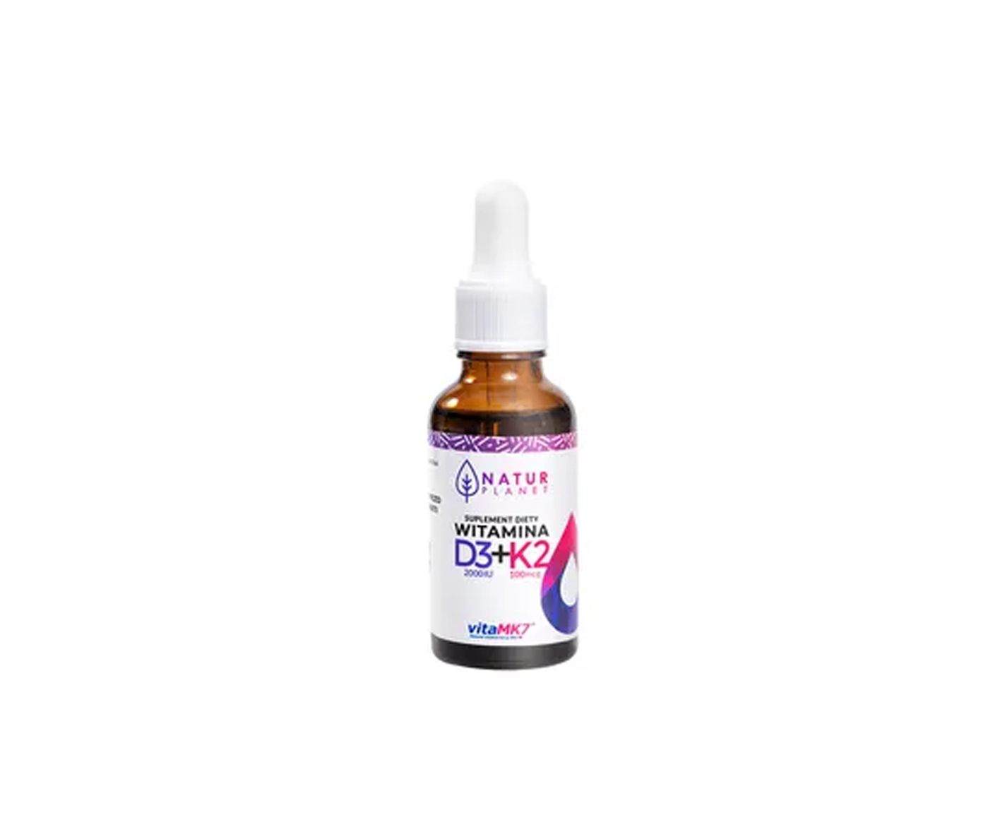 Natur Planet, Witamina D3+K2 Forte, 30 ml