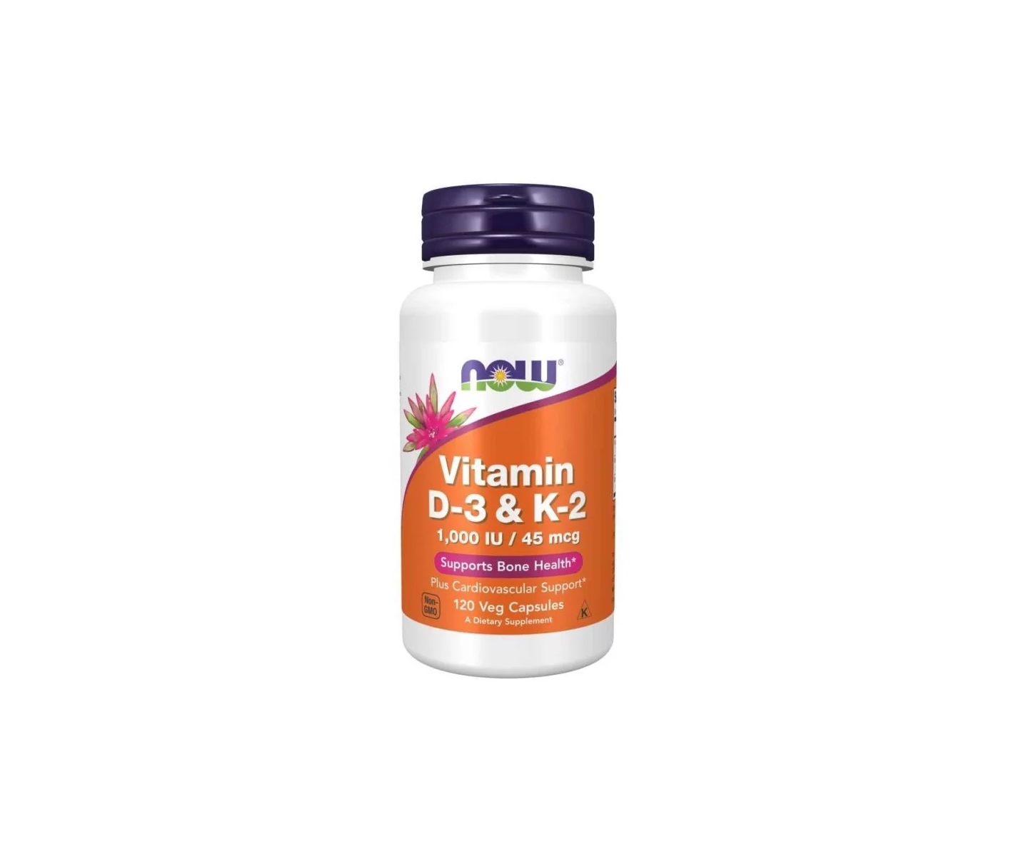 Now Foods, Vitamin D-3 & K-2, suplement diety, 120 kapsułek