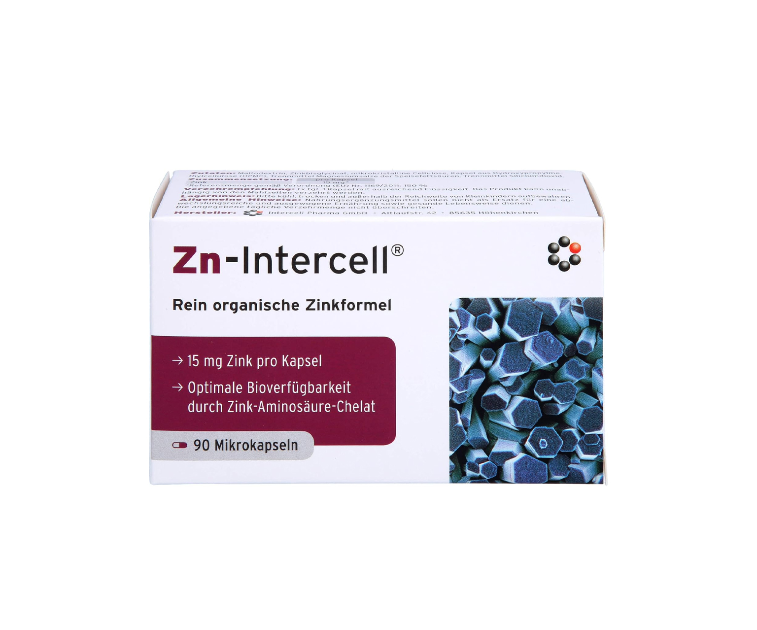 Zn-Intercell, Cynk, suplement diety, 90 kapsułek