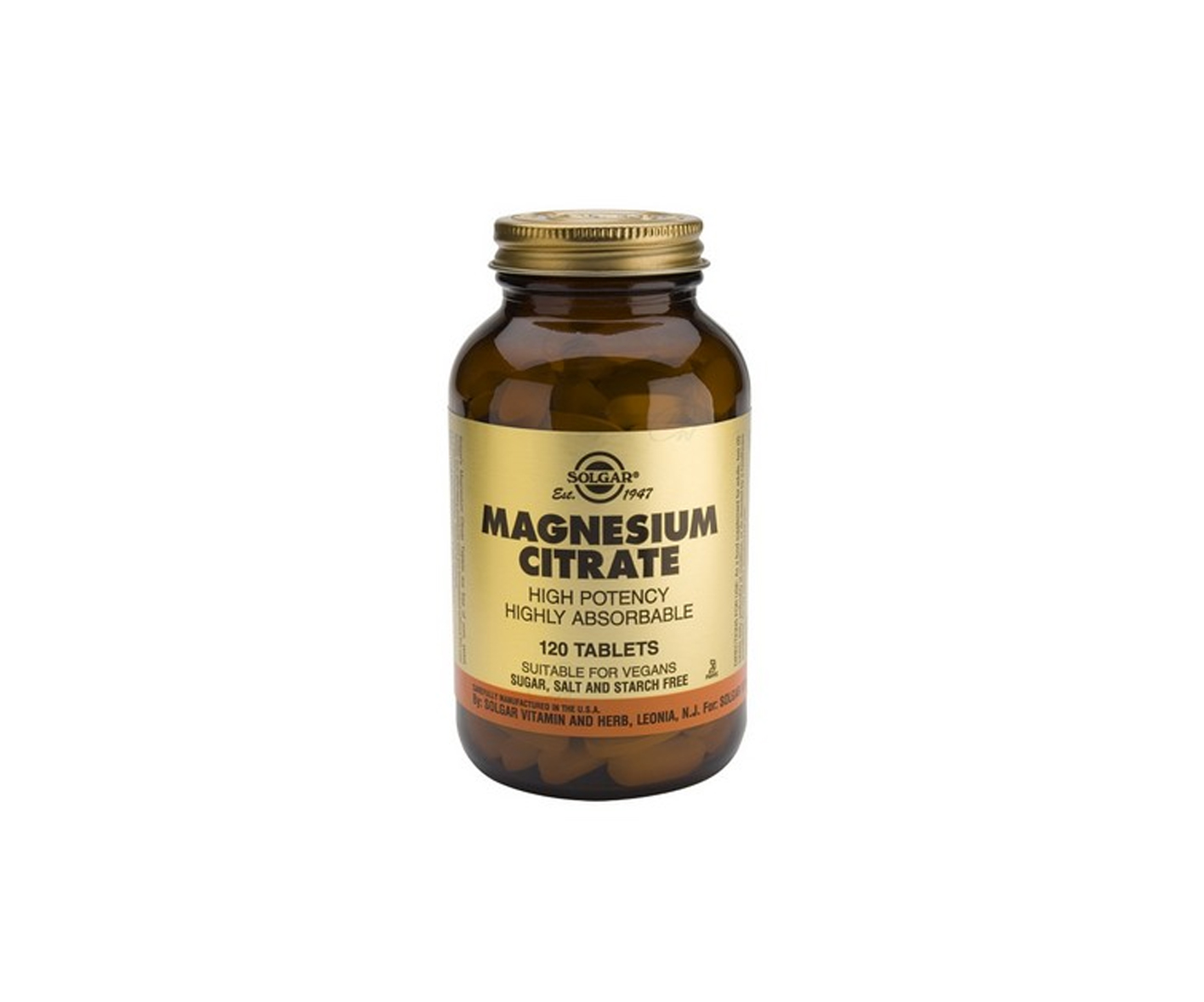 Solgar, Magnez Cytrynian, suplement diety, 60 tabletek