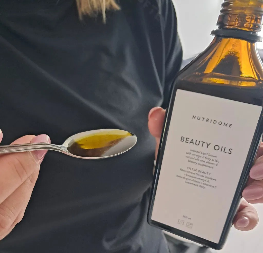 Nutridome, Beauty Oils, Oleje do picia na skórę z kwasami omega-6 i witaminą E